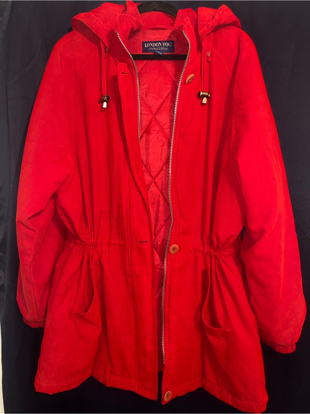 London Fog Red Women's parka Style Jacket sz xl vintage